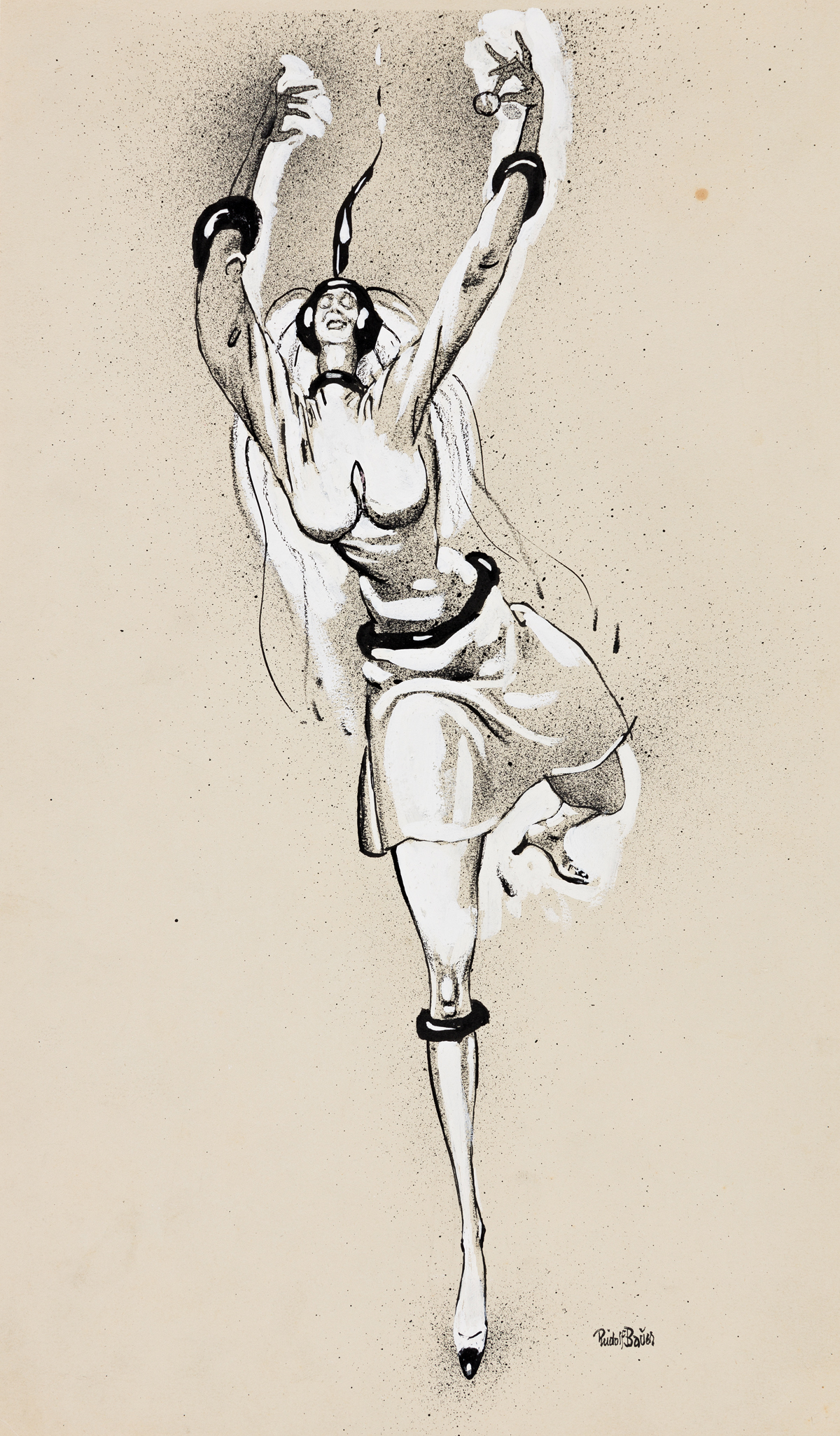 RUDOLF BAUER (1889 - 1953, GERMAN/AMERICAN) Untitled, (Dancer).